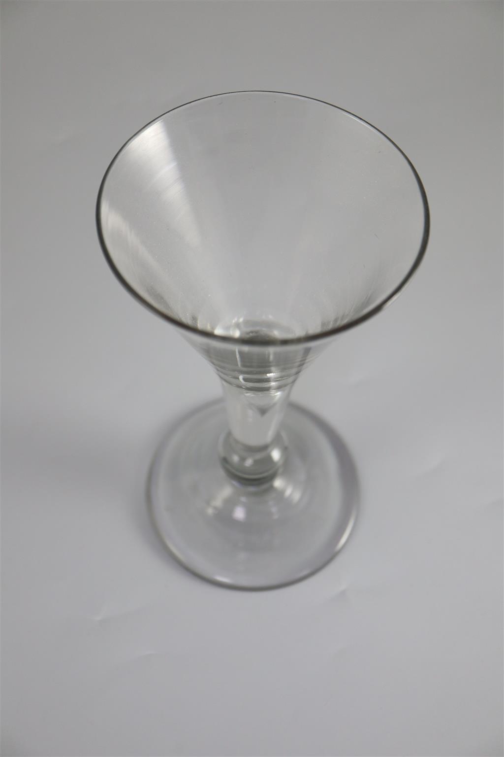 A balustroid type wine glass, c.1740, 18.5cm high